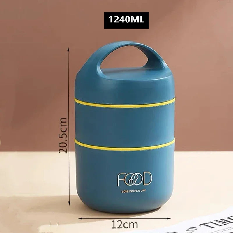Large-Capacity Stainless Steel Thermal Lunch Box (1240ML/1590ML)