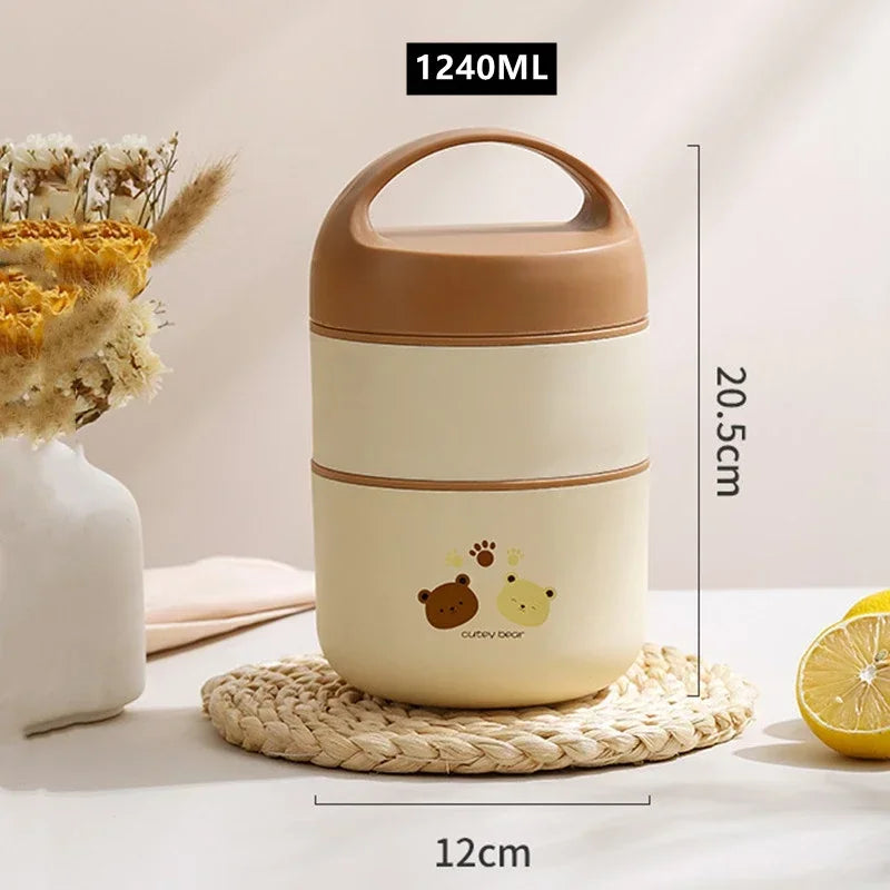 Large-Capacity Stainless Steel Thermal Lunch Box (1240ML/1590ML)
