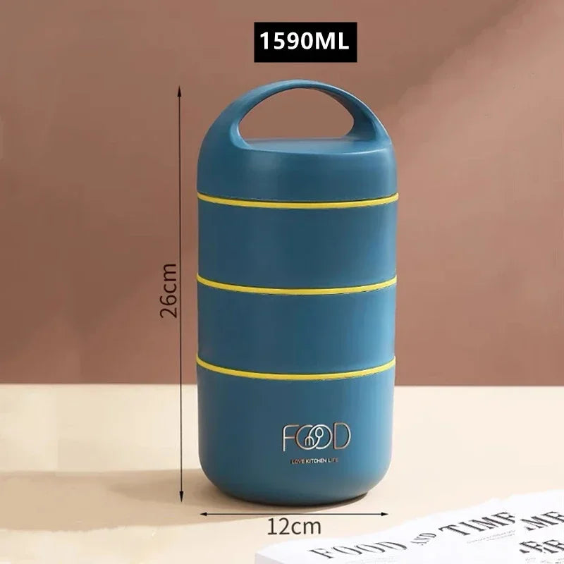 Large-Capacity Stainless Steel Thermal Lunch Box (1240ML/1590ML)