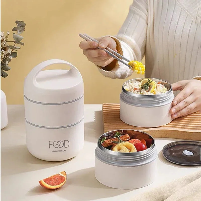 Large-Capacity Stainless Steel Thermal Lunch Box (1240ML/1590ML)