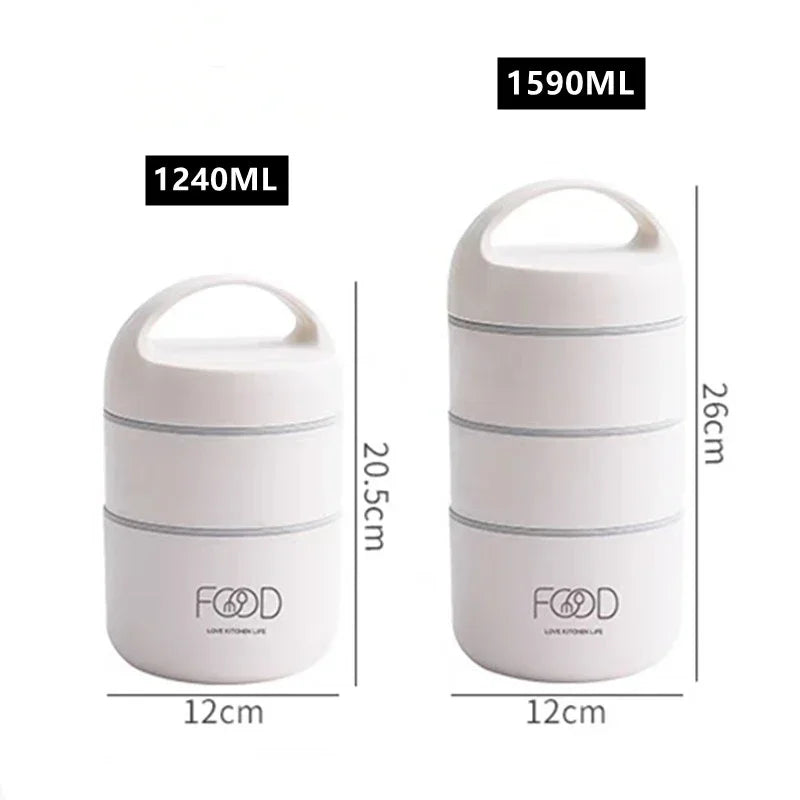 Large-Capacity Stainless Steel Thermal Lunch Box (1240ML/1590ML)