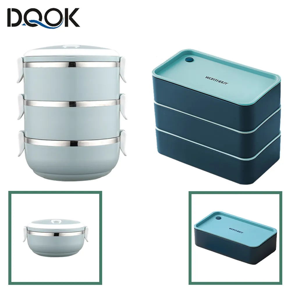 Portable Stainless Steel Thermal Lunch  Box for Kids