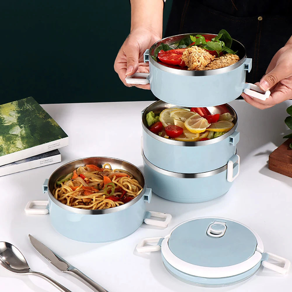 Portable Stainless Steel Thermal Lunch  Box for Kids