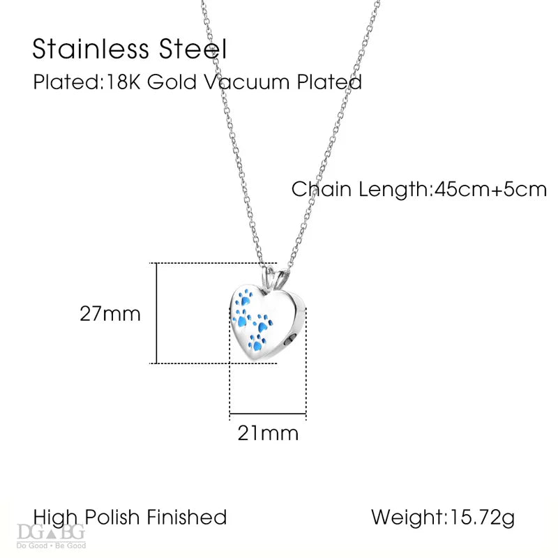 Keepsake Heart Pet Urn Titanium Steel Openable Locket