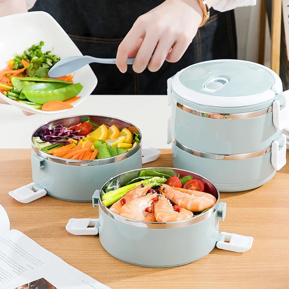 Portable Stainless Steel Thermal Lunch  Box for Kids