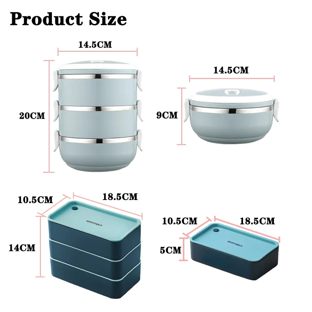 Portable Stainless Steel Thermal Lunch  Box for Kids