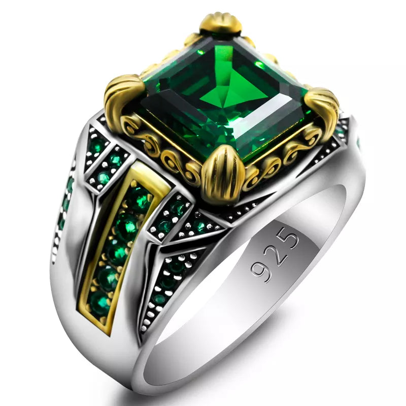 Men Rings Sterling Silver 925 Turkish Square