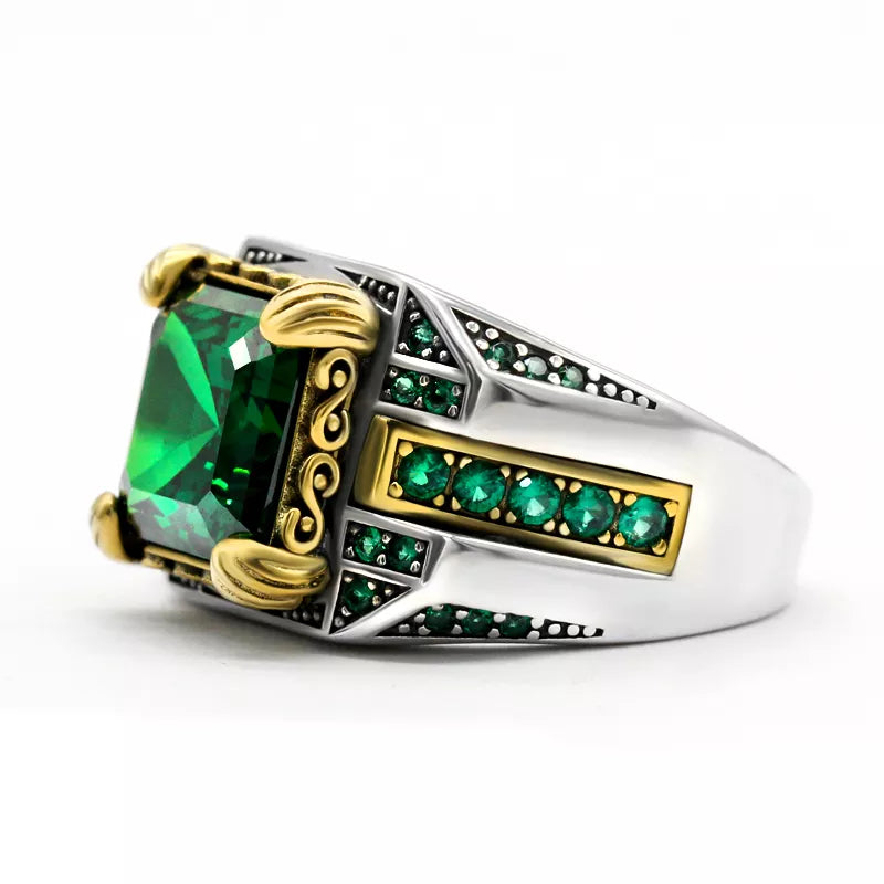 Men Rings Sterling Silver 925 Turkish Square