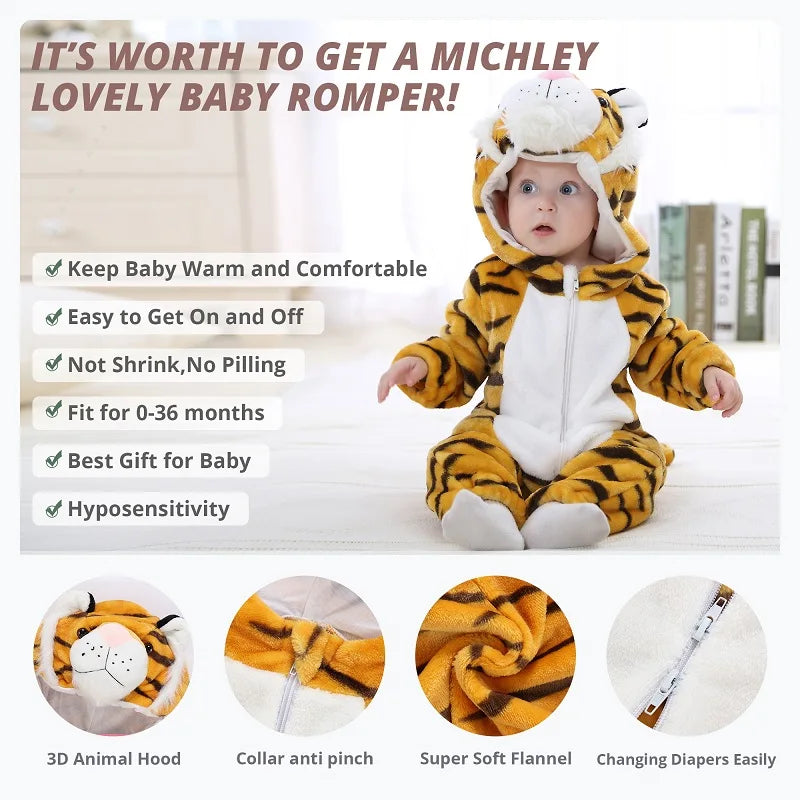 Halloween Flannel Baby Romper Overall Jumpsuit