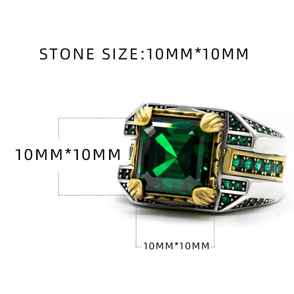 Men Rings Sterling Silver 925 Turkish Square